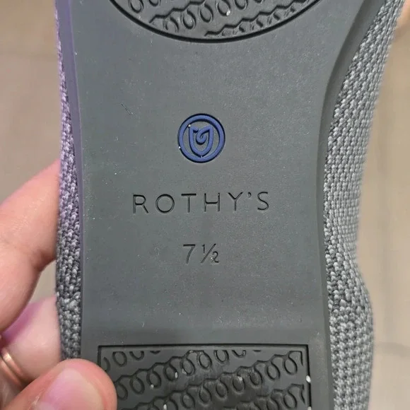 Rothy's The Flat in Pebble Grey with Red, Lightly Used, Almost New, Size 7.5 - Picture 7 of 12